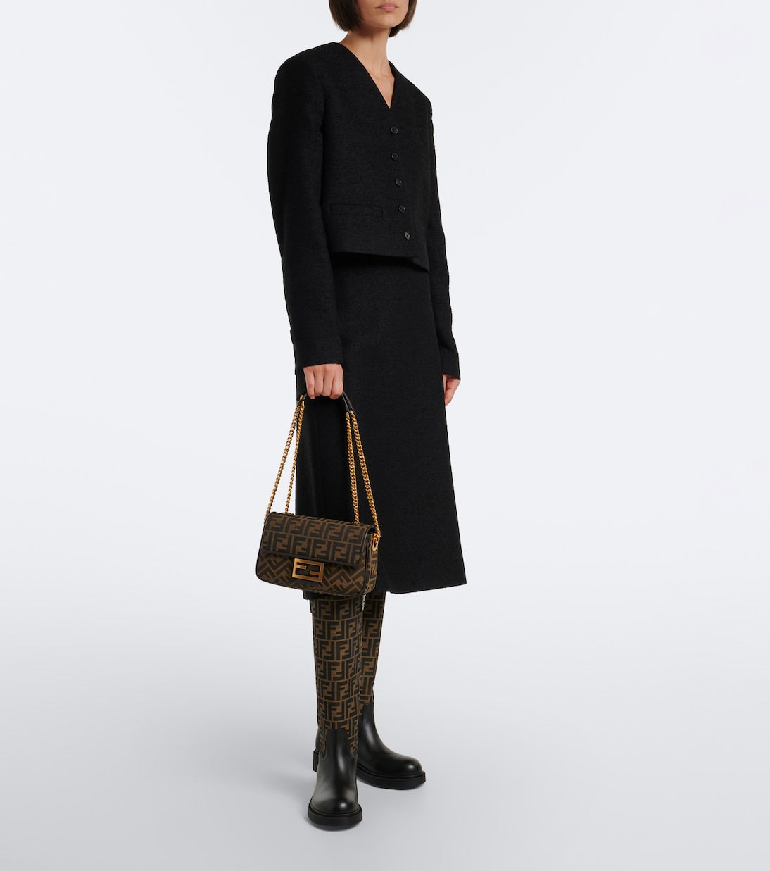 Fendi - Baguette® Mini FF Zucca shoulder bag