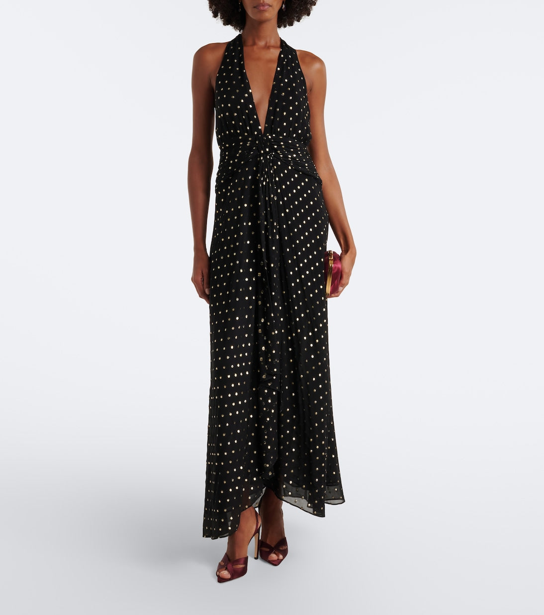 Rixo - Alaina polka-dot halterneck maxi dress