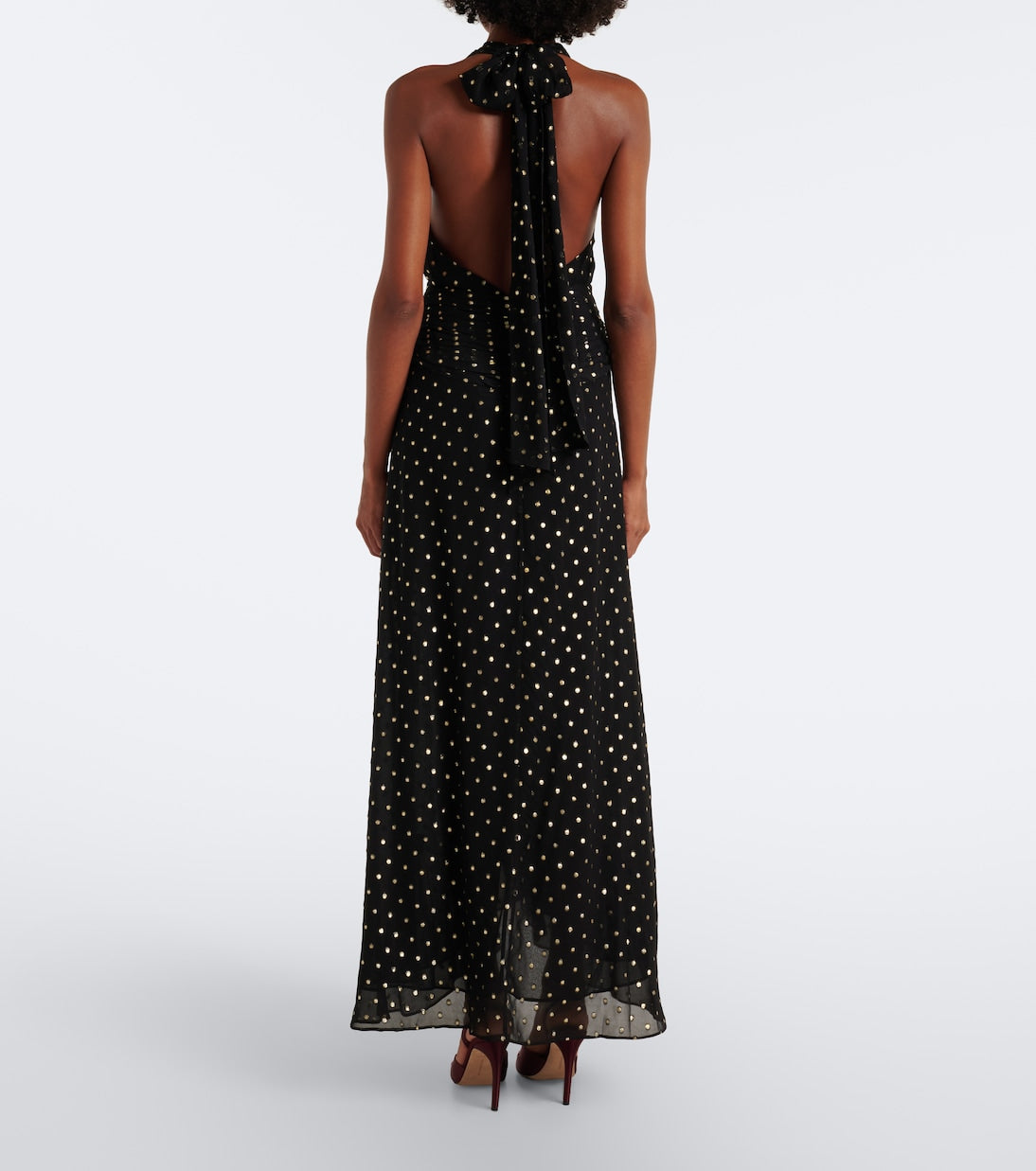 Rixo - Alaina polka-dot halterneck maxi dress