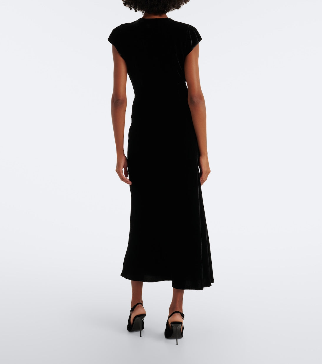 Rixo - Arlette draped velvet midi dress