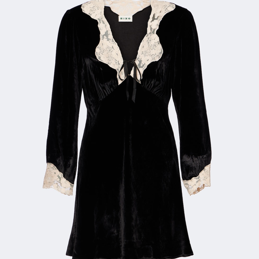 Rixo - Carolina lace-trimmed velvet minidress