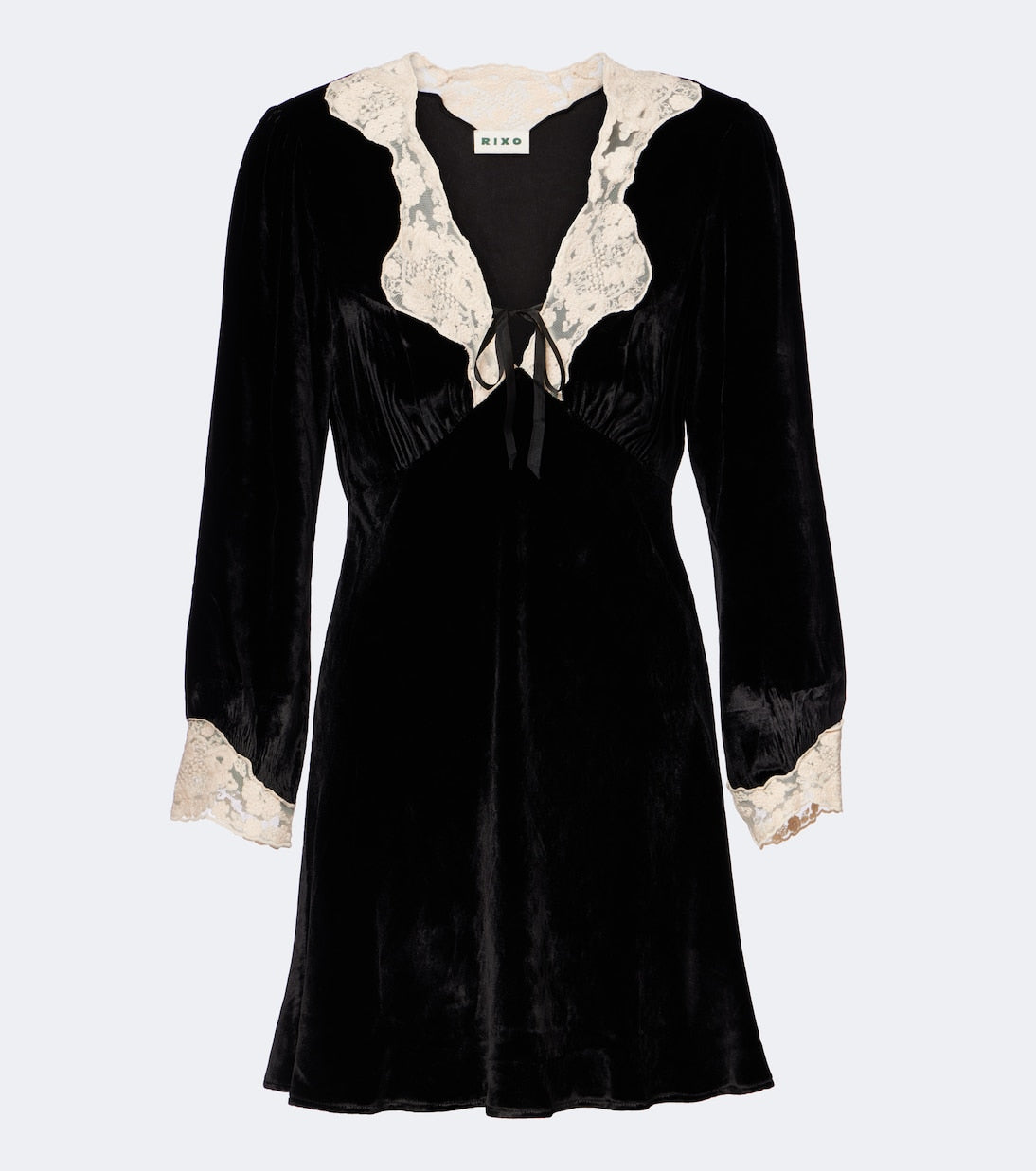 Rixo - Carolina lace-trimmed velvet minidress
