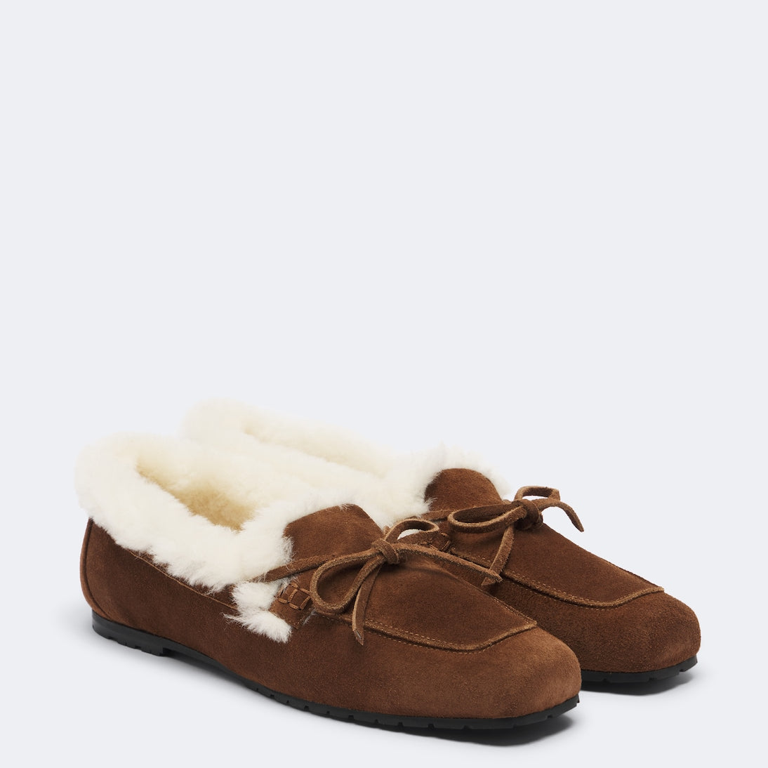 Aeyde - Jasper shearling-lined suede boat shoes