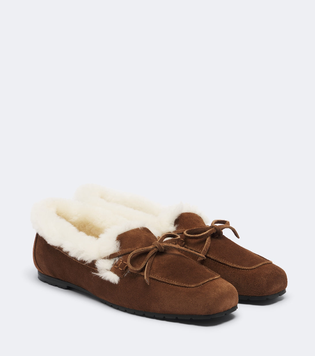 Aeyde - Jasper shearling-lined suede boat shoes