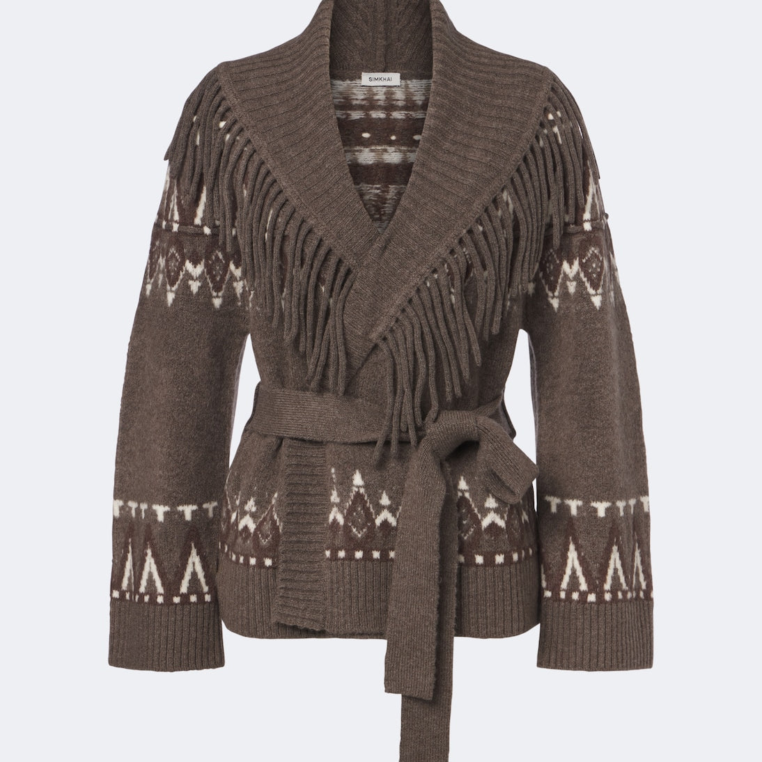 Simkhai - Anaise Fair Isle wool-blend wrap cardigan
