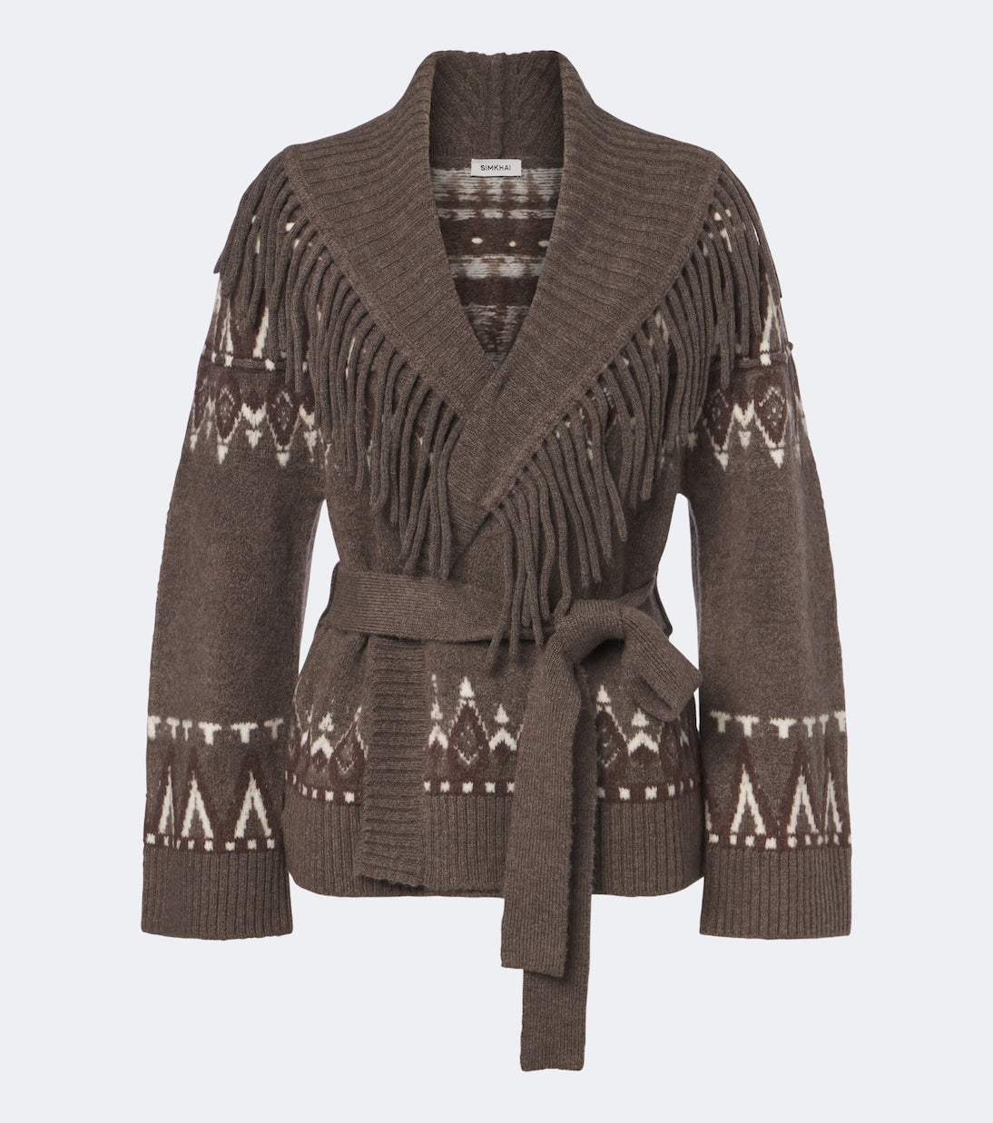 Simkhai - Anaise Fair Isle wool-blend wrap cardigan