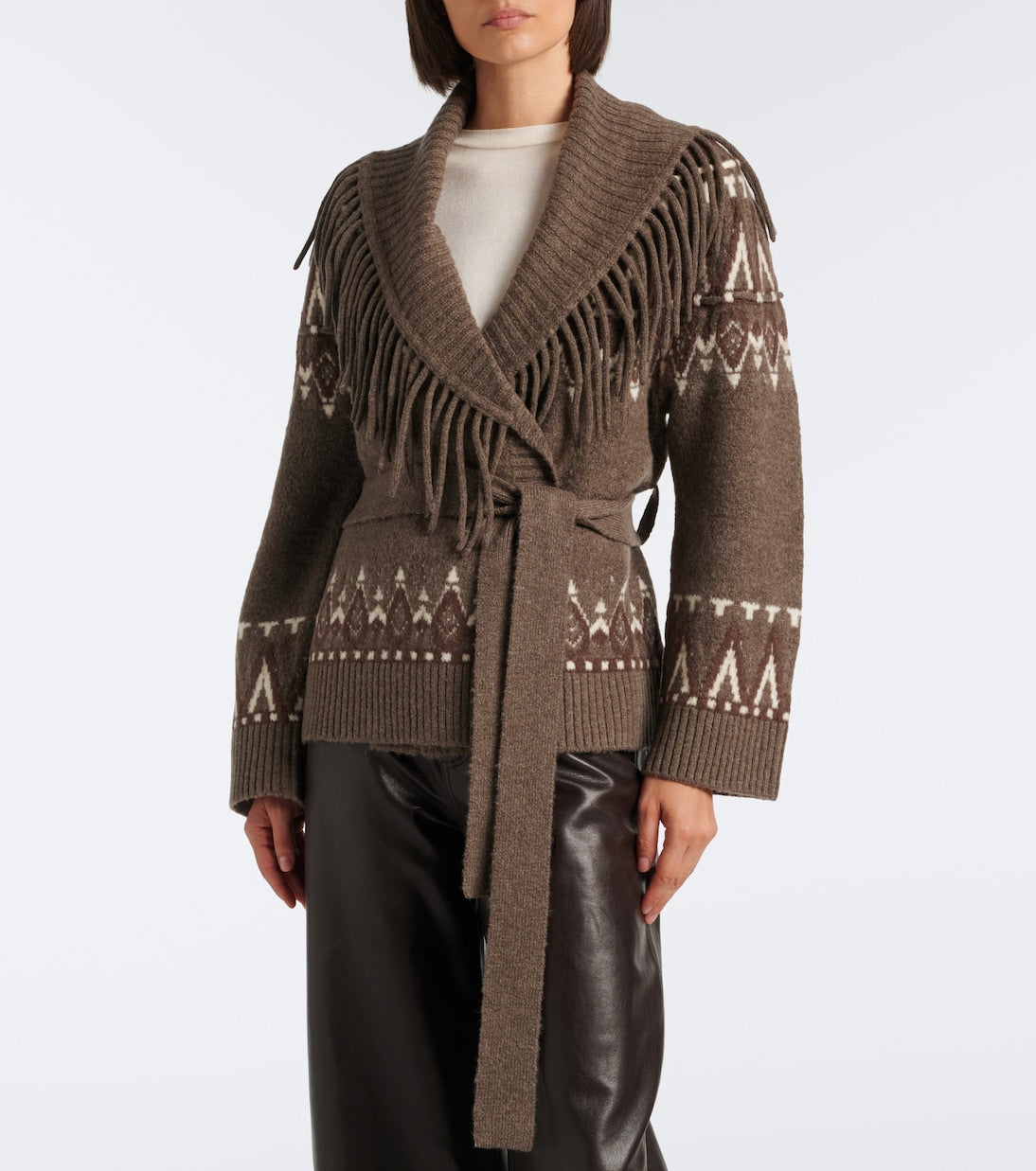 Simkhai - Anaise Fair Isle wool-blend wrap cardigan