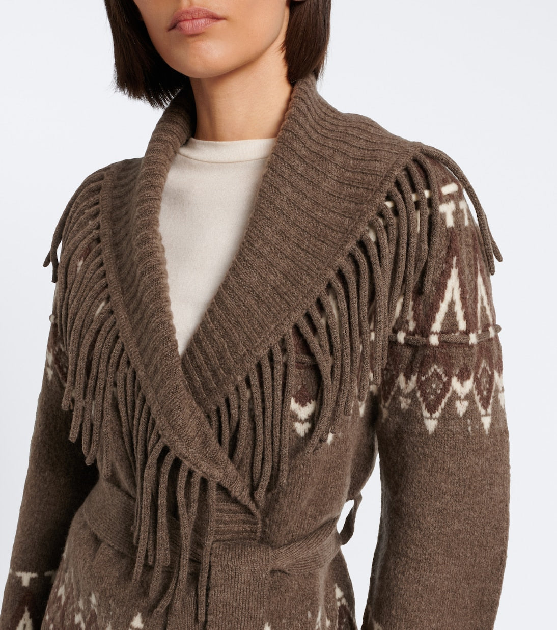 Simkhai - Anaise Fair Isle wool-blend wrap cardigan