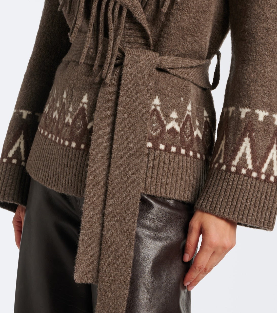 Simkhai - Anaise Fair Isle wool-blend wrap cardigan