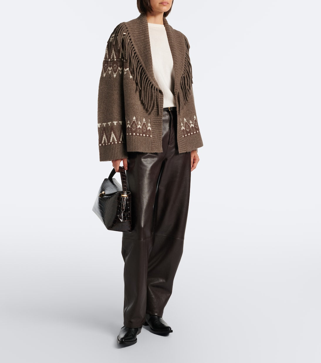 Simkhai - Anaise Fair Isle wool-blend wrap cardigan