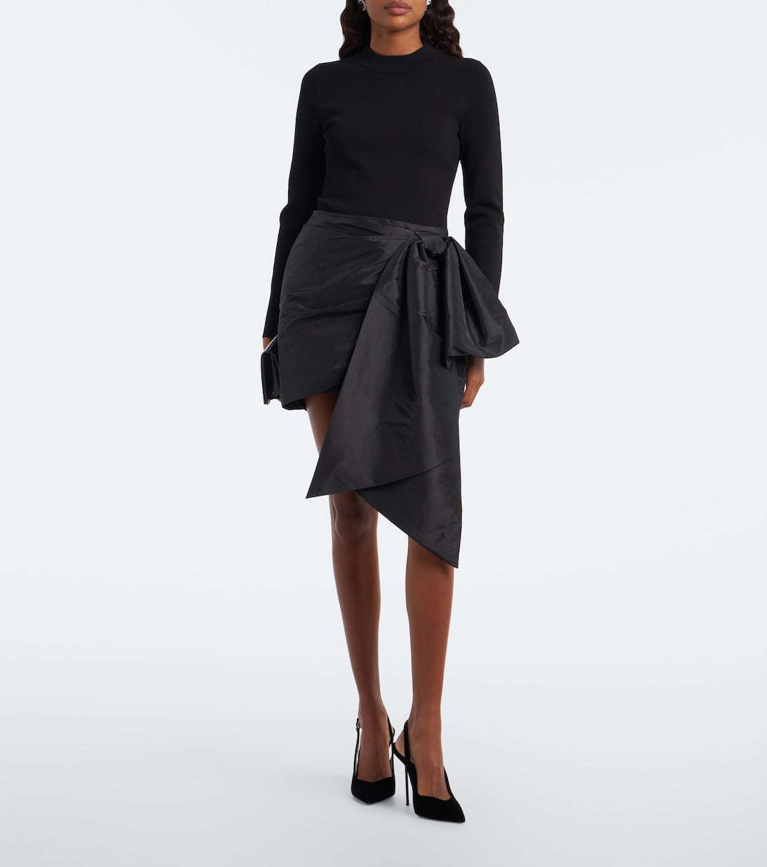 Simkhai - Bow-detail knitted taffeta minidress