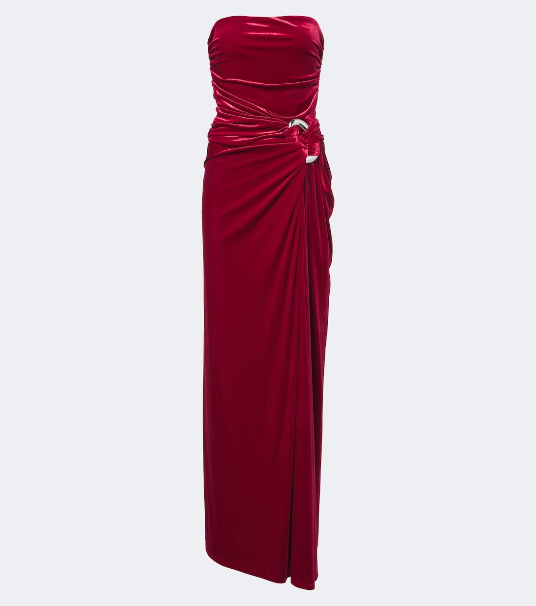 Simkhai - Emma gathered velvet bustier gown