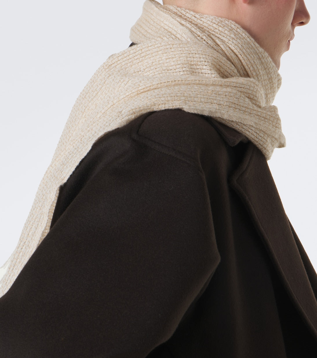 Stòffa - Fringed cashmere and linen scarf