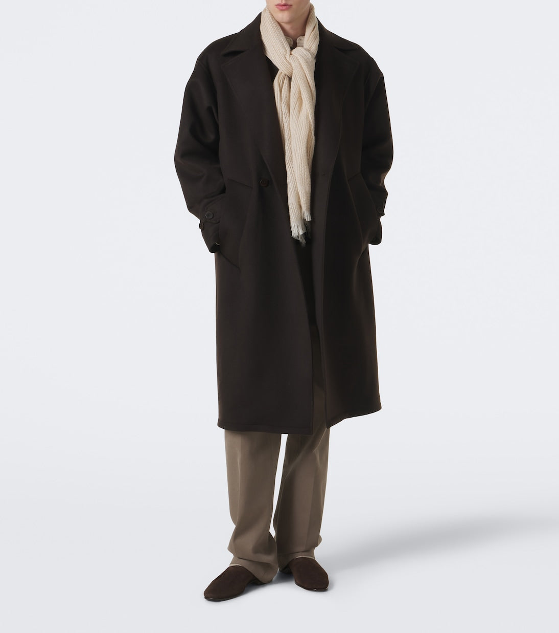 Stòffa - Fringed cashmere and linen scarf