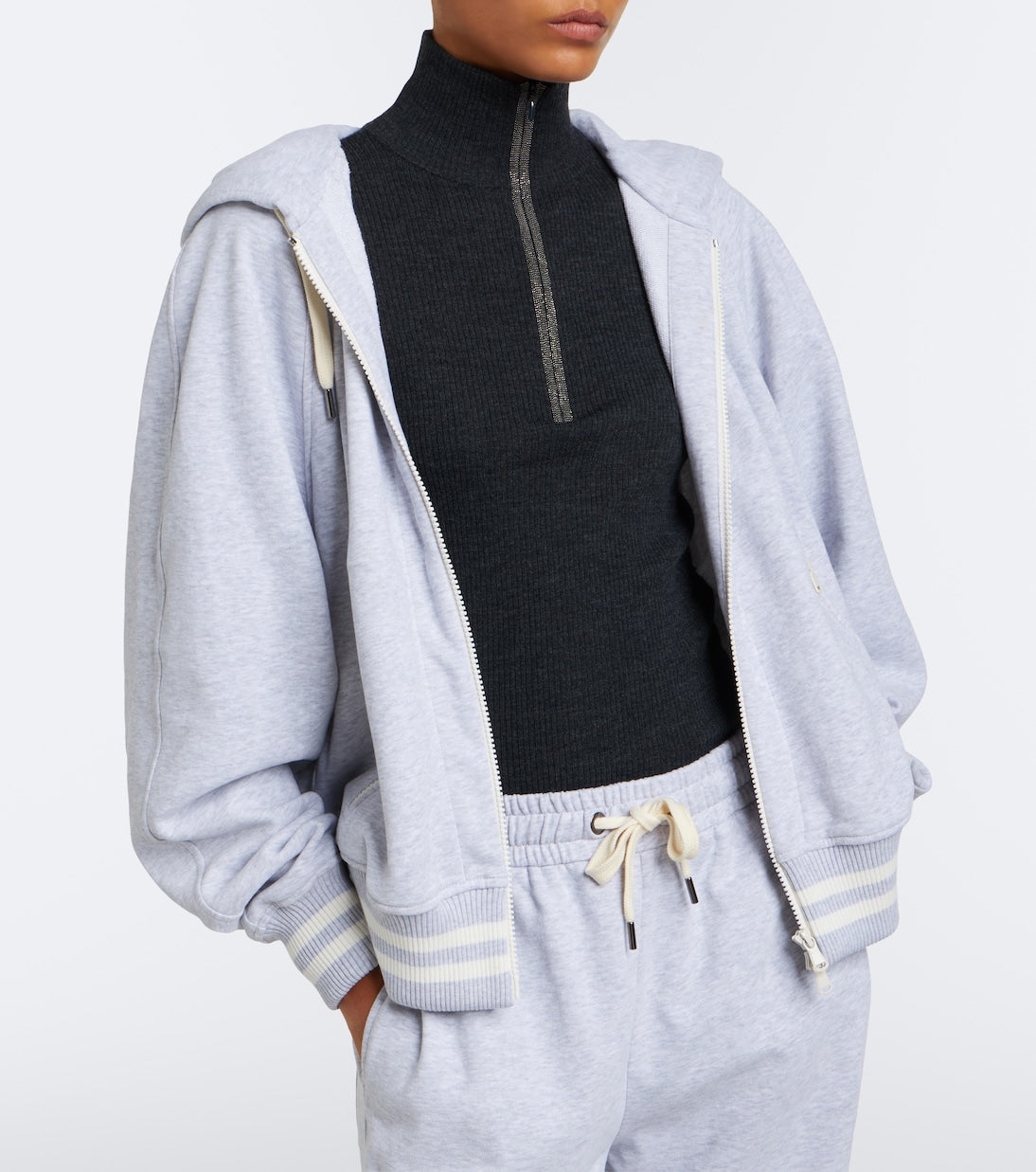 Brunello Cucinelli - Monili wool and cashmere half-zip sweater