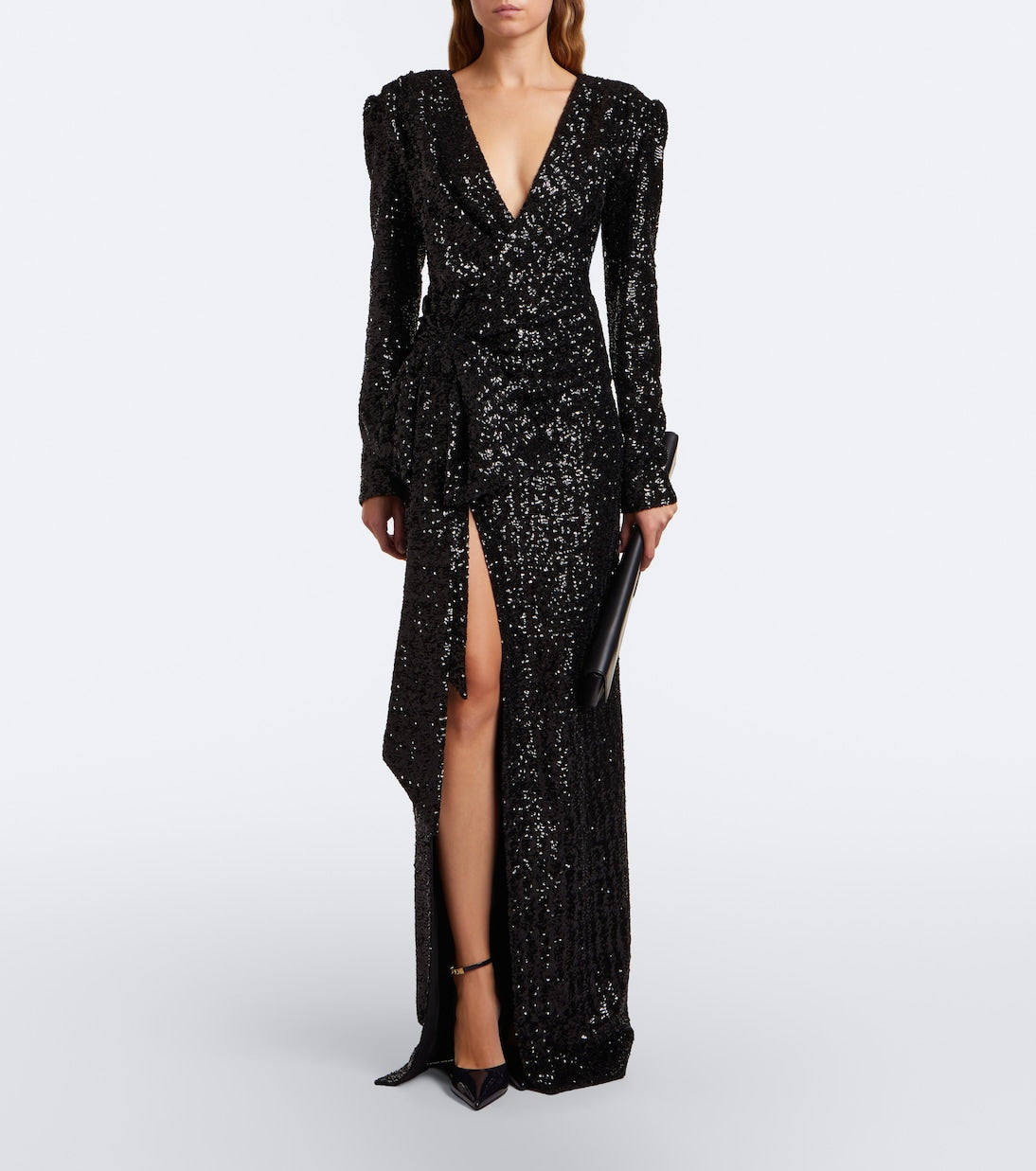 Balmain - Bow-detail sequined gown