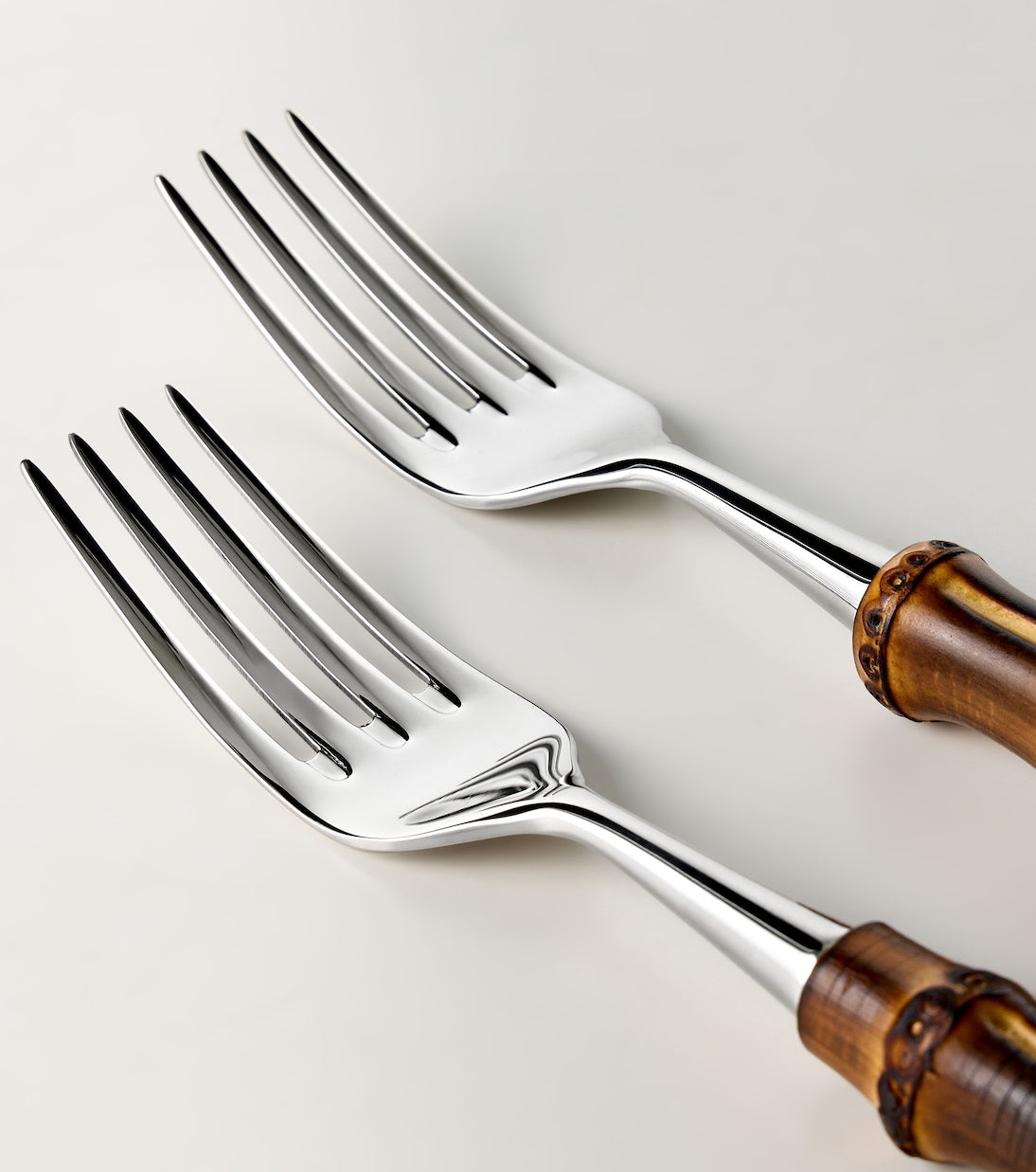 Gucci - Bamboo set of 2 stainless steel forks