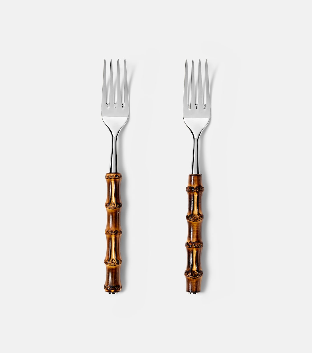 Gucci - Bamboo set of 2 stainless steel forks
