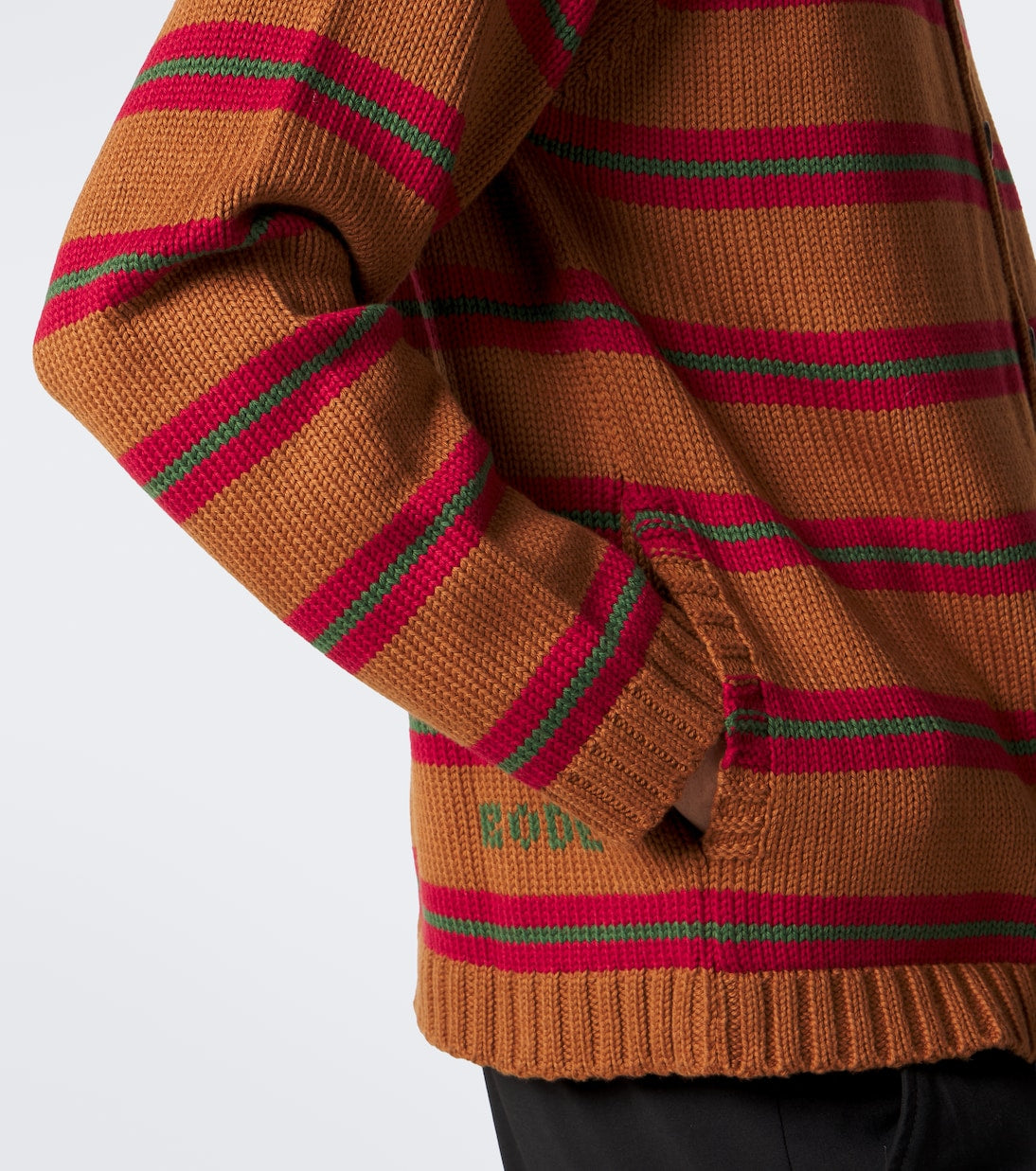 Bode - Holly striped cotton and wool cardigan