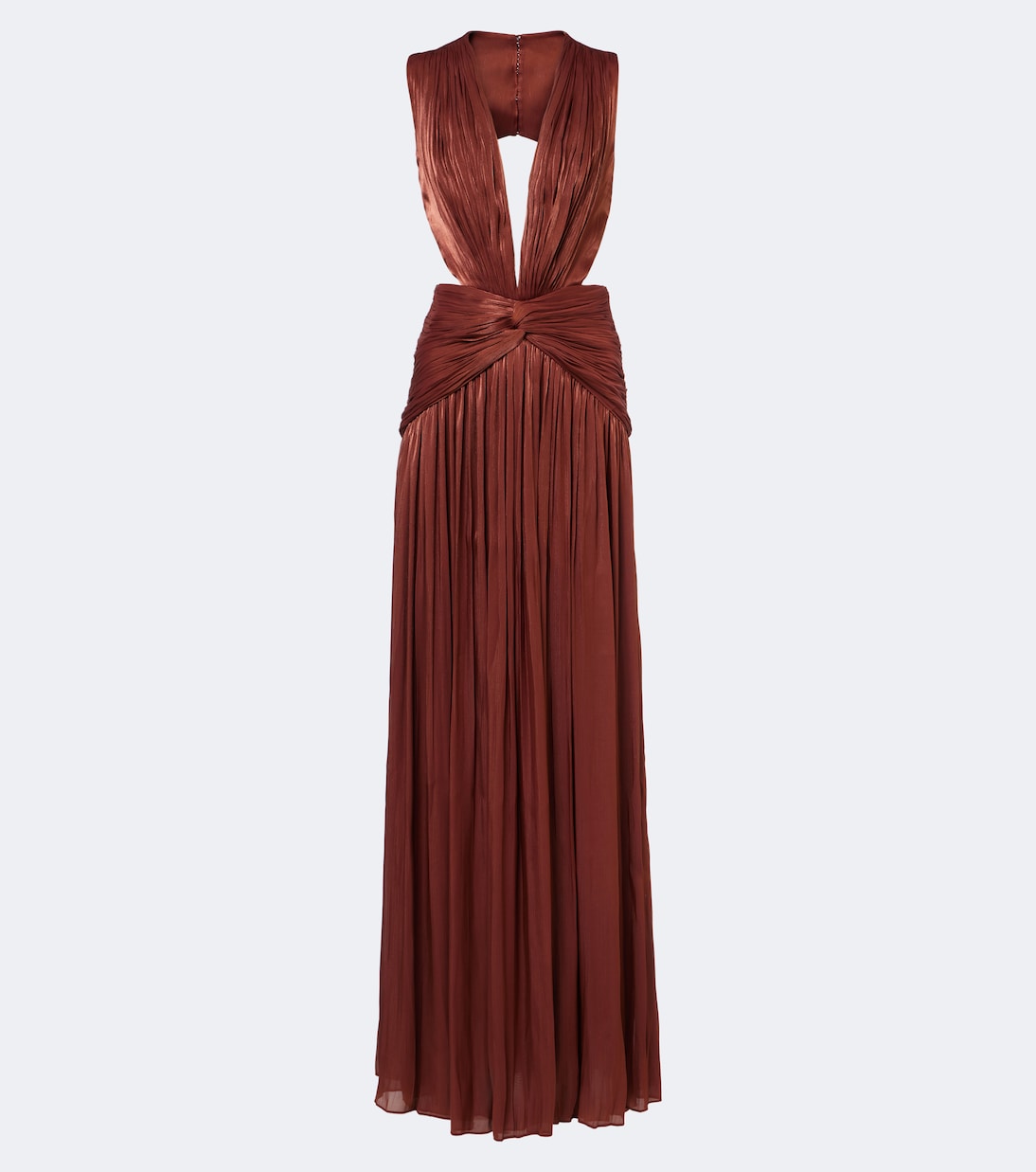 Costarellos - Silla cut-out pleated Lurex® georgette gown