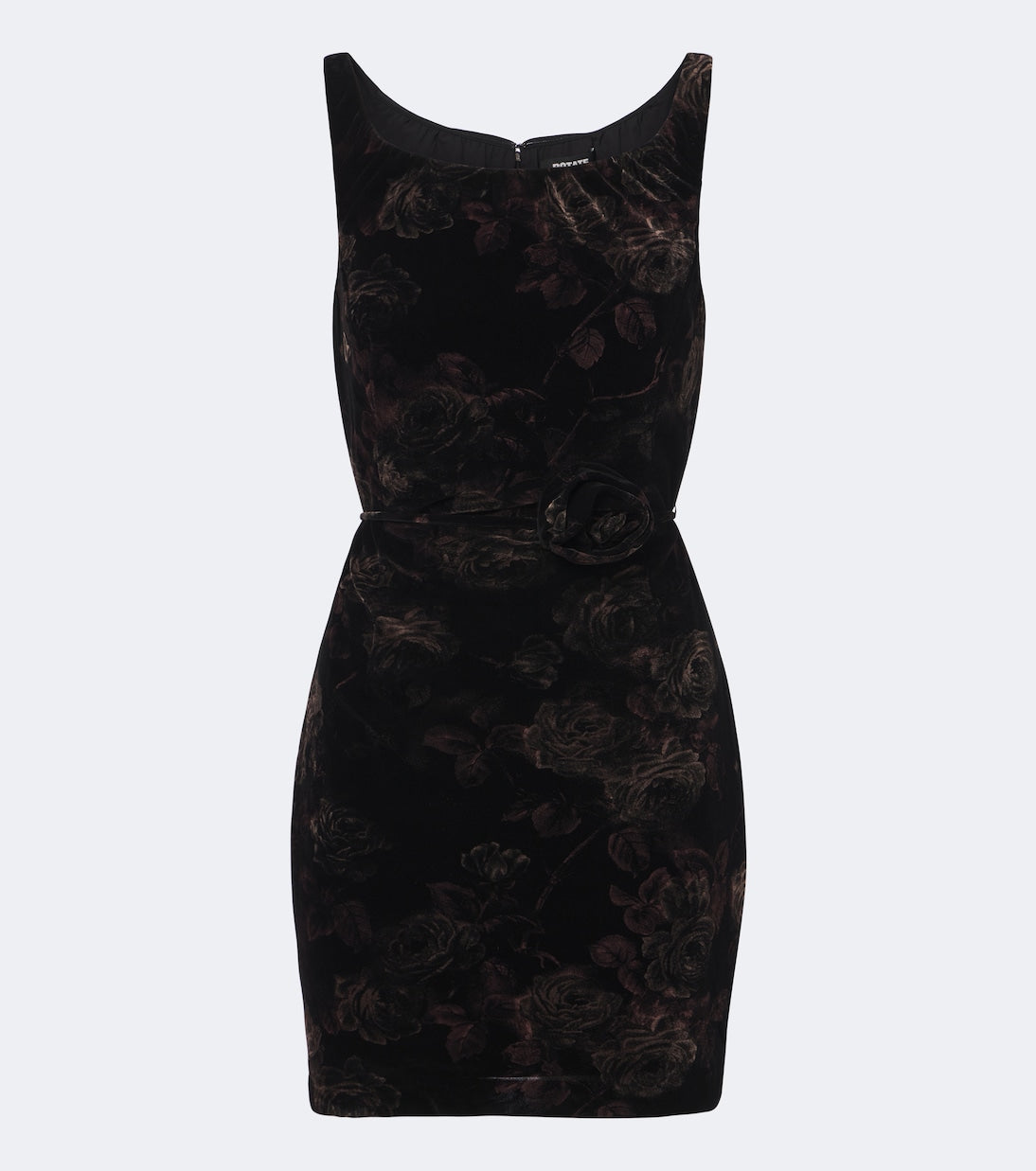Rotate - Floral-appliqué velvet minidress