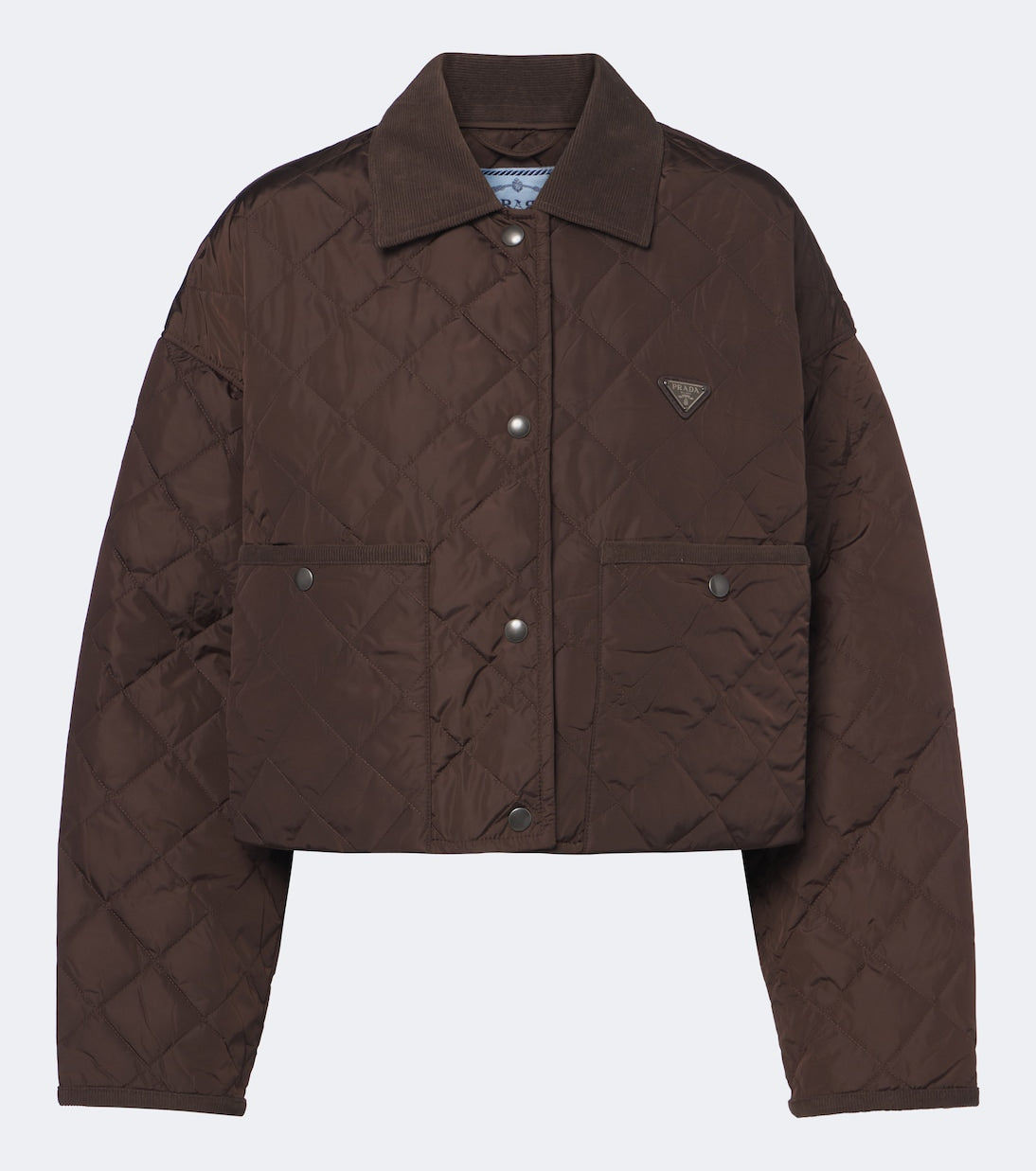 Prada - Re-Nylon corduroy-trimmed cropped jacket