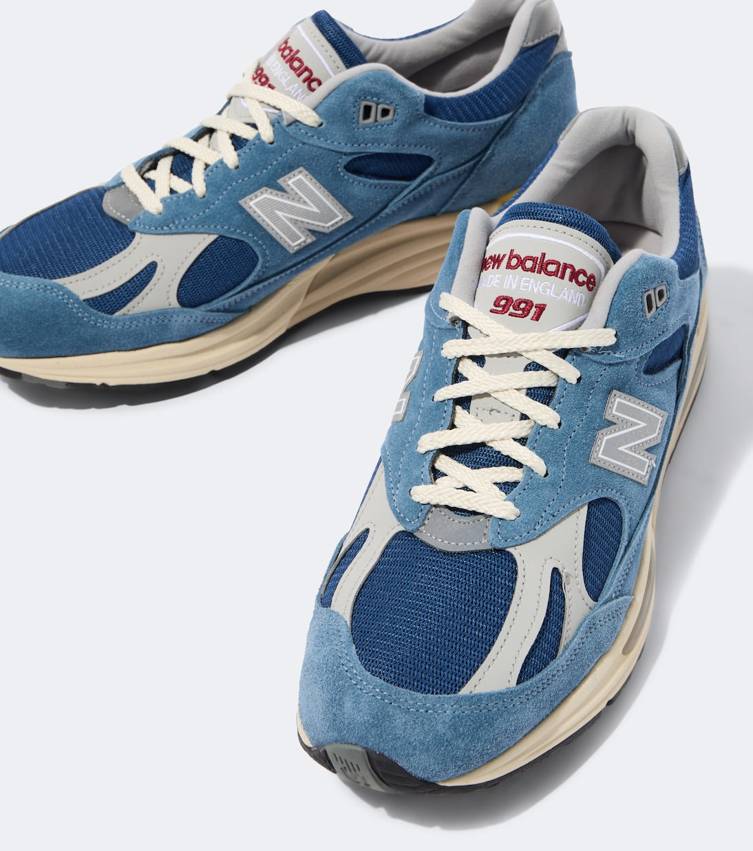 New Balance - Made in UK 991V1 suede-trimmed sneakers