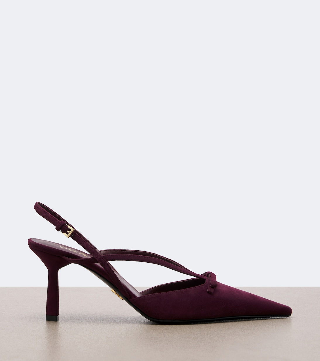 Prada - Bow-detail suede slingback pumps