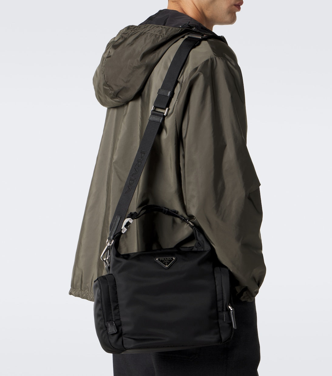 Prada - Re-Nylon leather-trimmed shoulder bag