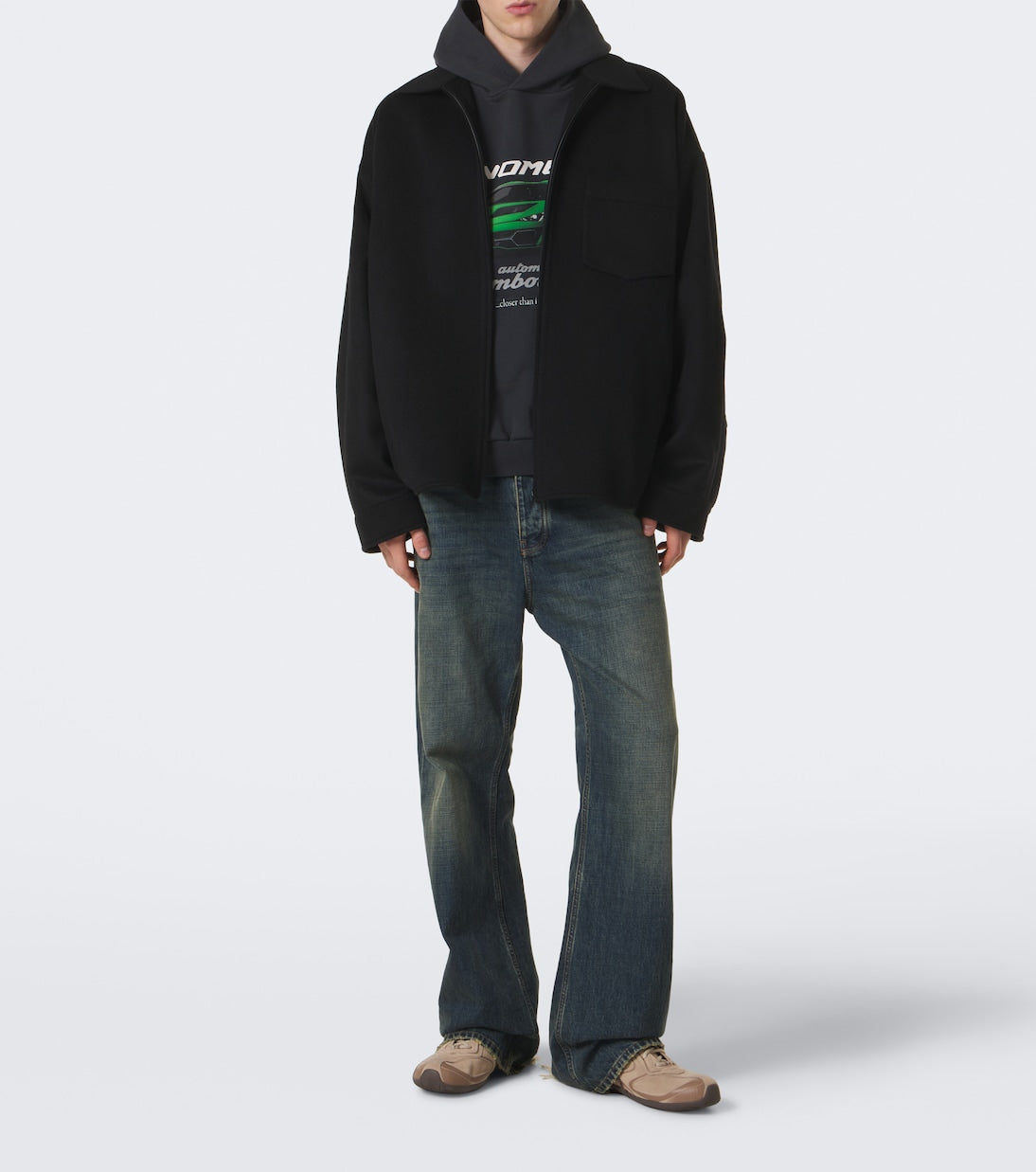 Balenciaga - x Lamborghini printed cotton jersey hoodie