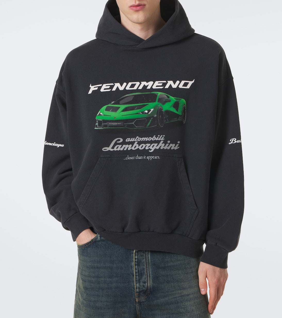 Balenciaga - x Lamborghini printed cotton jersey hoodie