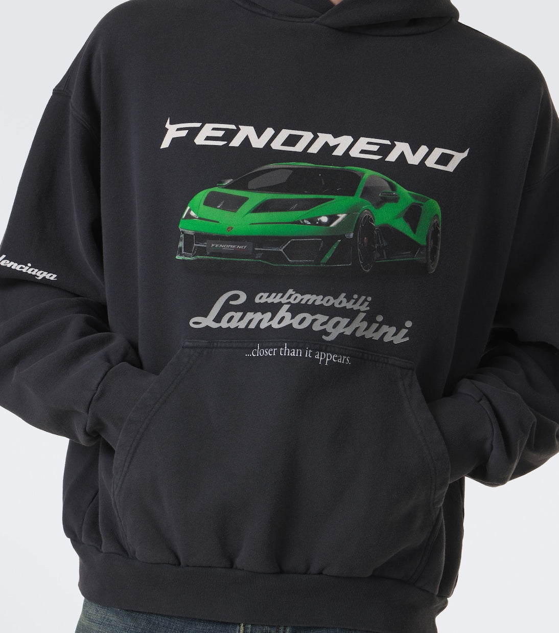 Balenciaga - x Lamborghini printed cotton jersey hoodie
