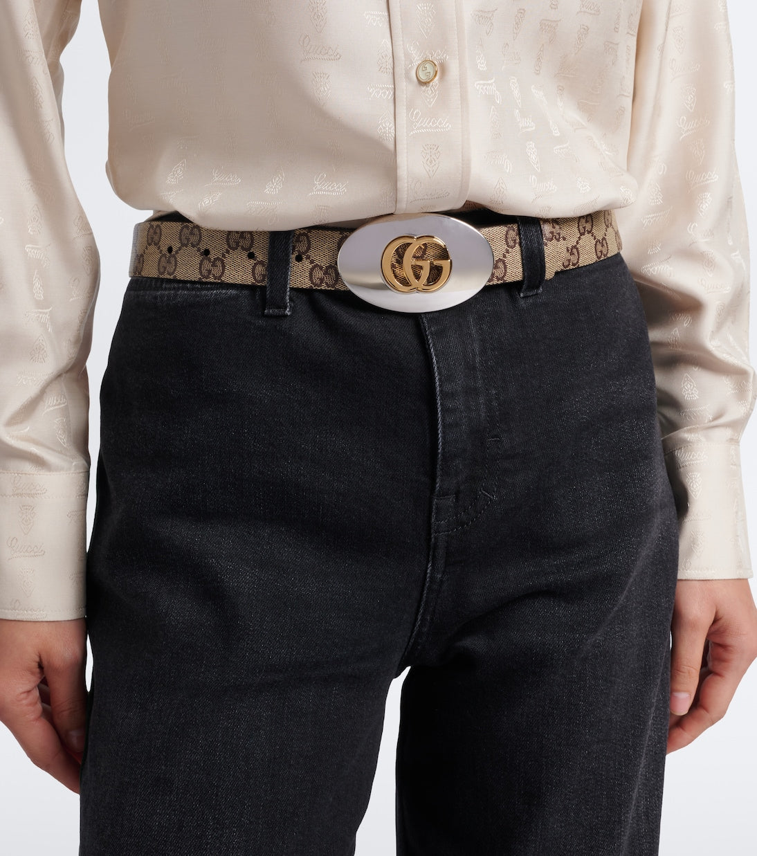 Gucci - Double G GG canvas belt