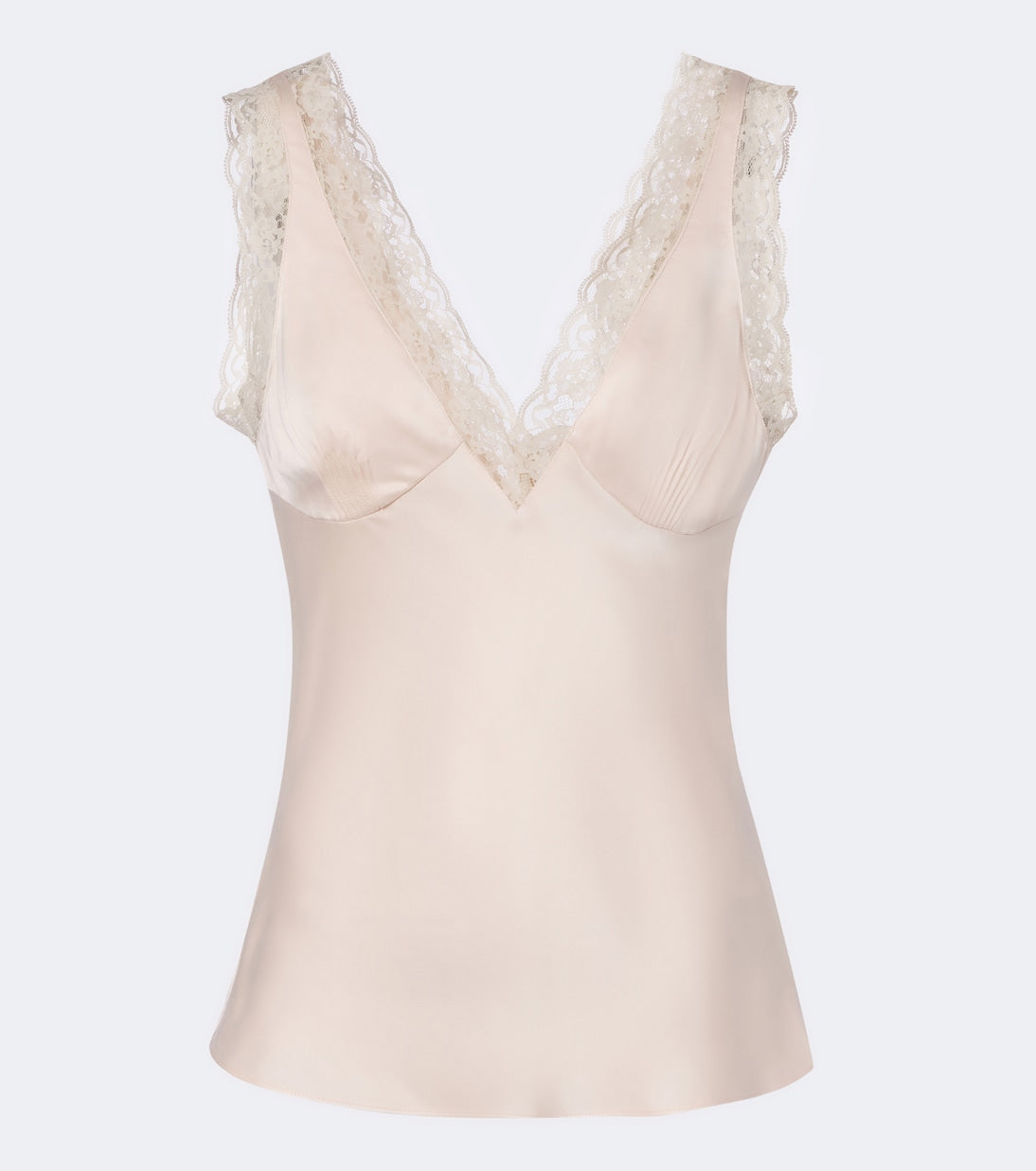 Posse - Blake lace-trimmed silk satin top