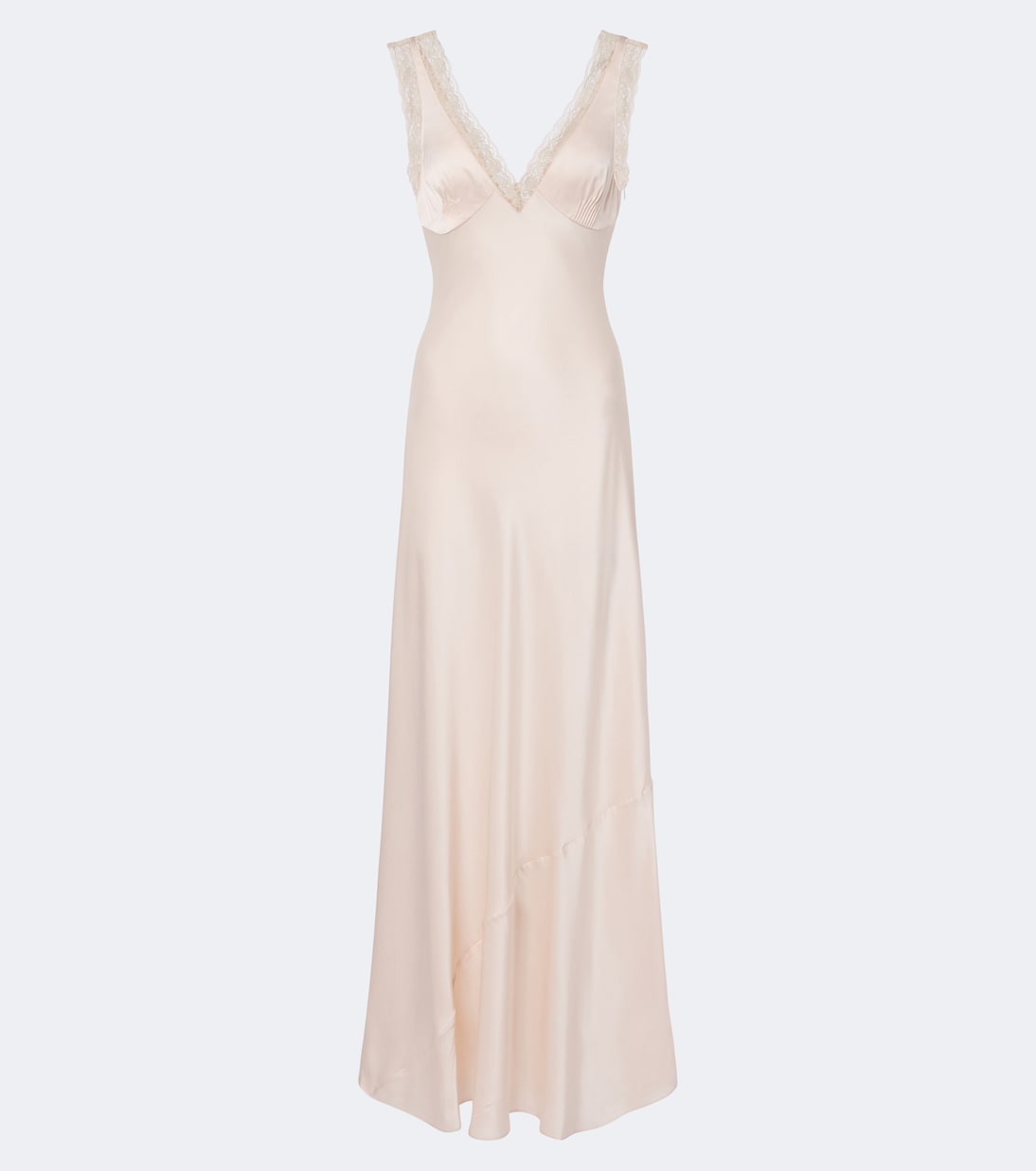 Posse - Blake lace-trimmed silk satin maxi dress