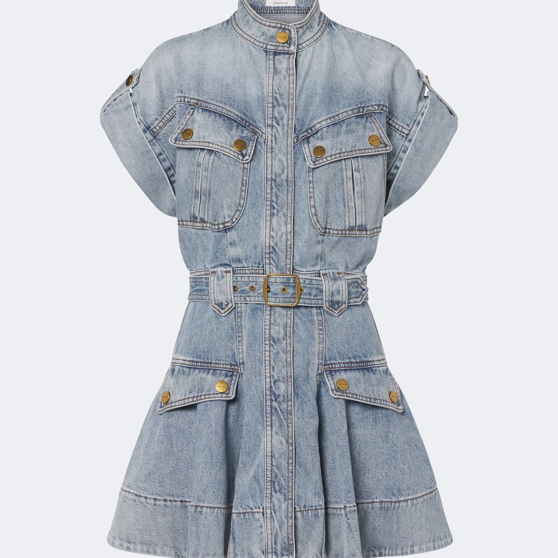 Zimmermann - Belted denim minidress