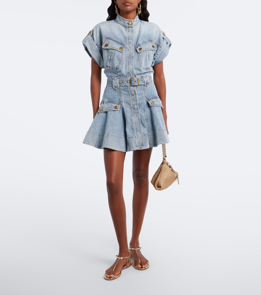 Zimmermann - Belted denim minidress