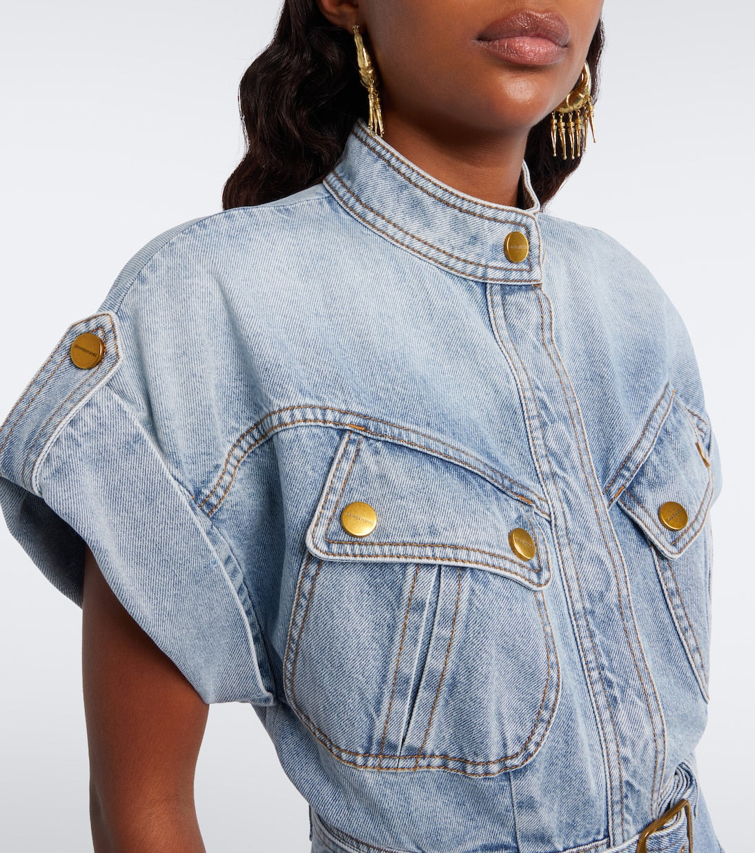 Zimmermann - Belted denim minidress