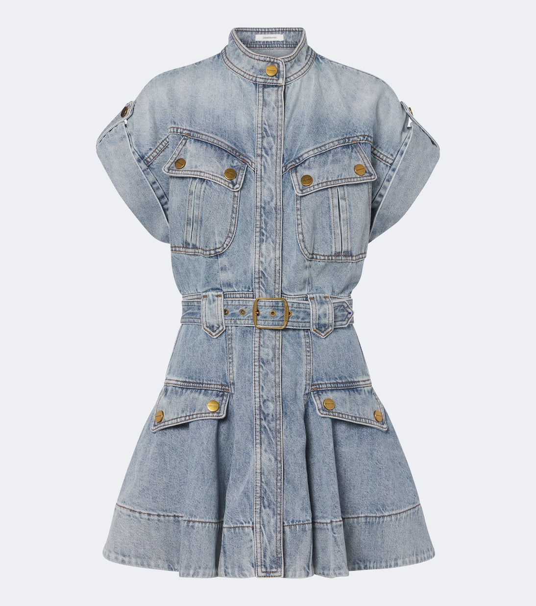 Zimmermann - Belted denim minidress