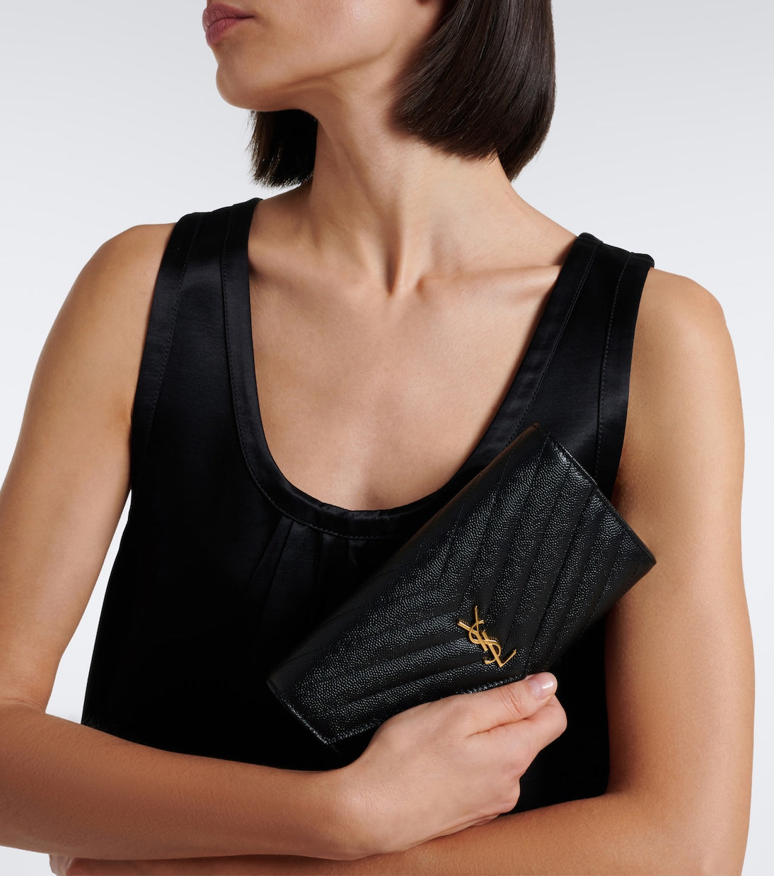Saint Laurent - Cassandre Large matelassé leather wallet