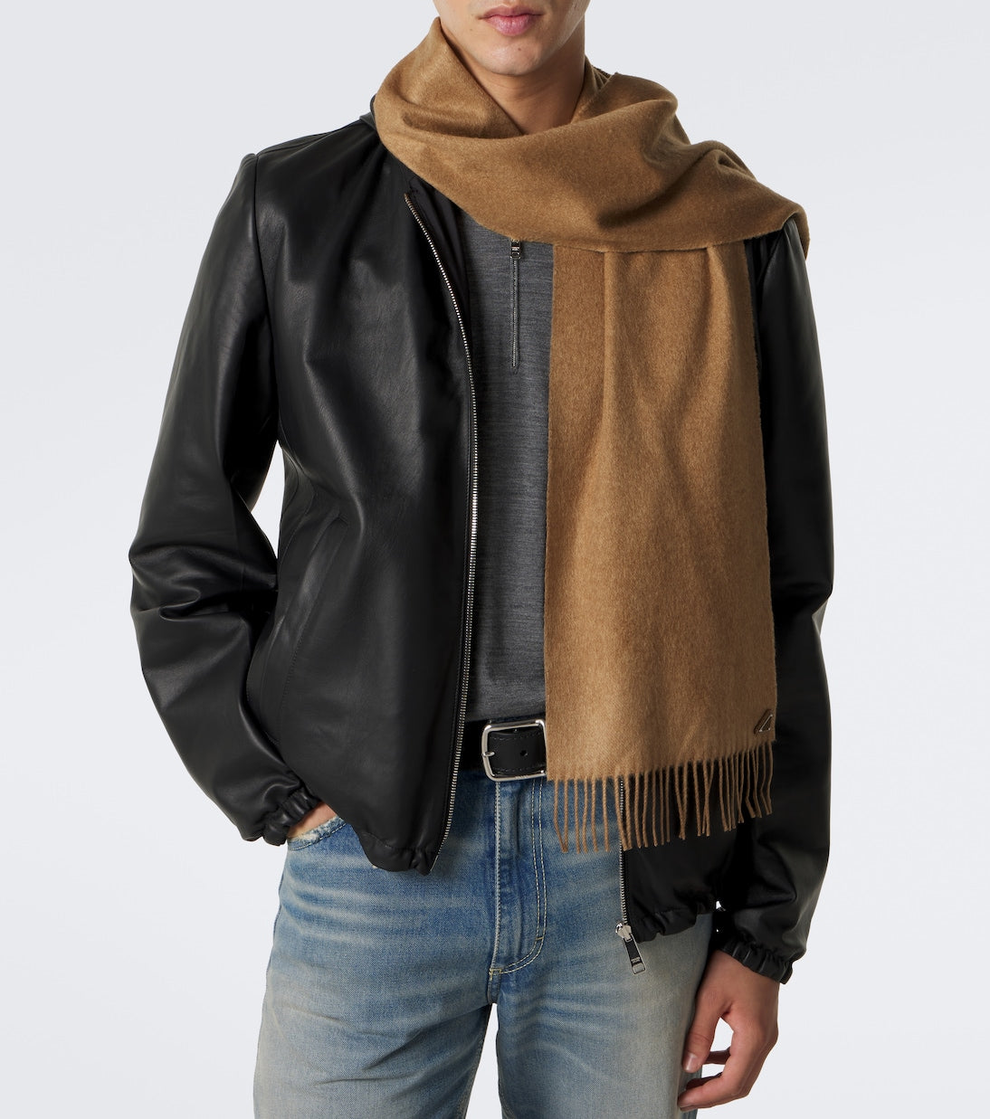 Prada - Fringed silk and cashmere scarf