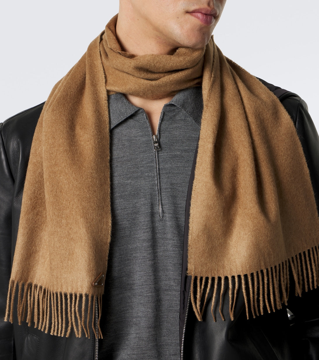 Prada - Fringed silk and cashmere scarf