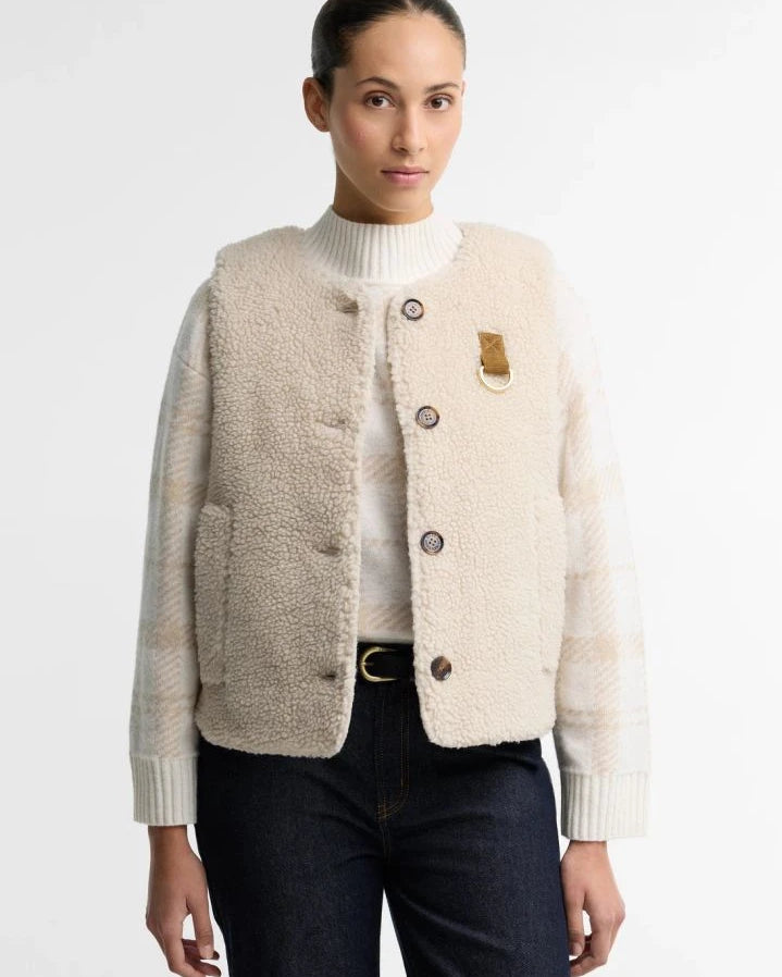 Barbour - Bowes Fleece Sleeveless Jacket | Ecru