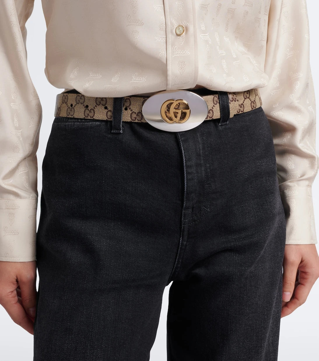 Gucci - Double G GG canvas belt