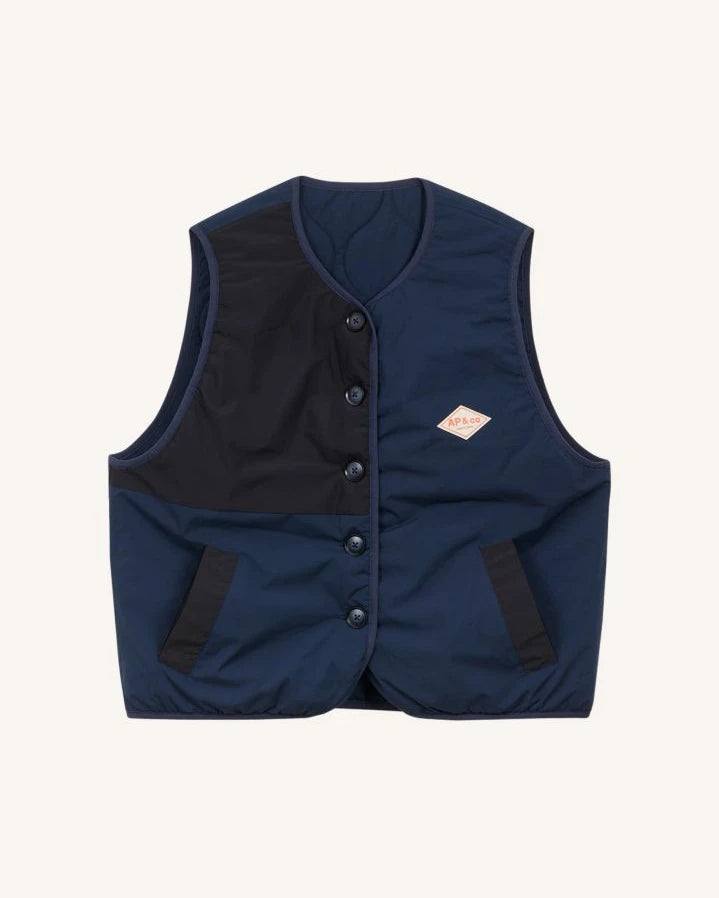 a.p - Georgina Sleeveless Reversible Jacket | Navy blue
