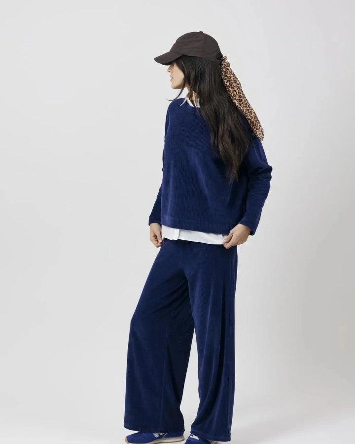 a.p - Gally Sweat Corduroy Organic Cotton | Navy blue