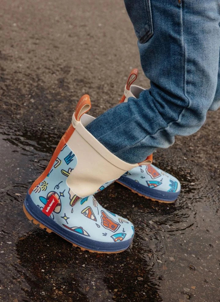 Hello Hossy - Baseball Game Rain Boots | Blue
