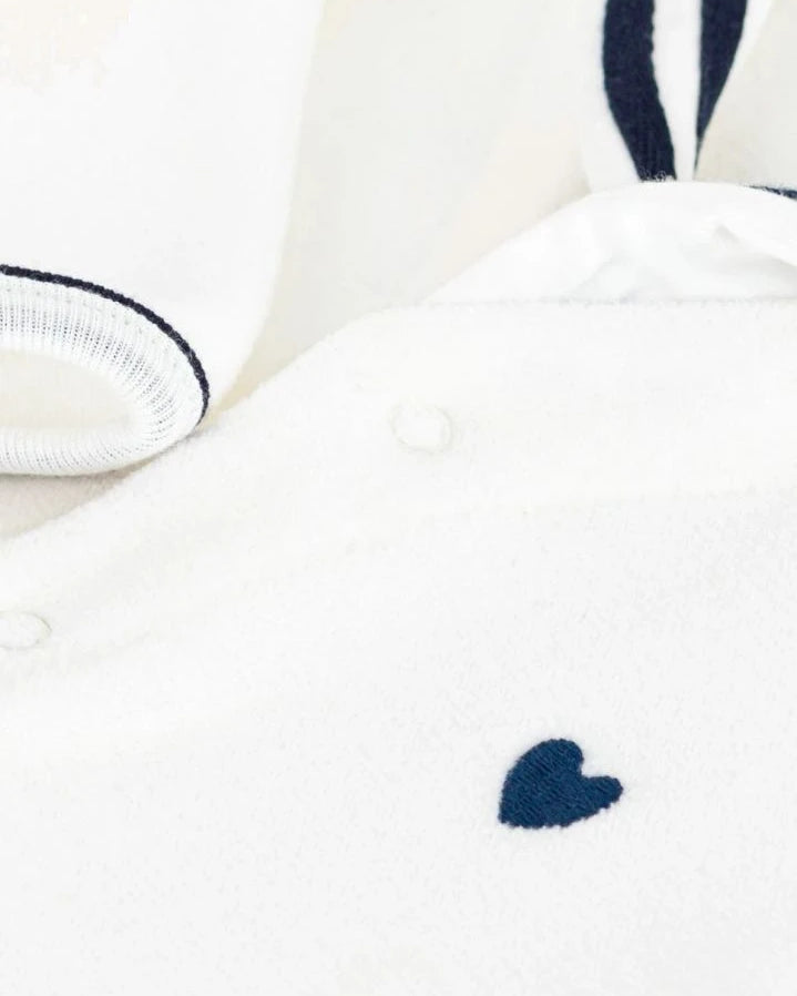 Petit Bateau - Dors Bien pajamas Vareuse collar | White