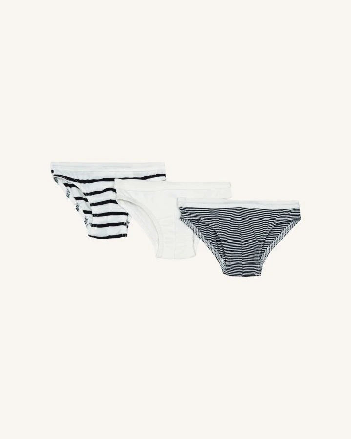 Petit Bateau - Set of 3 Organic Cotton Striped Briefs | Blue