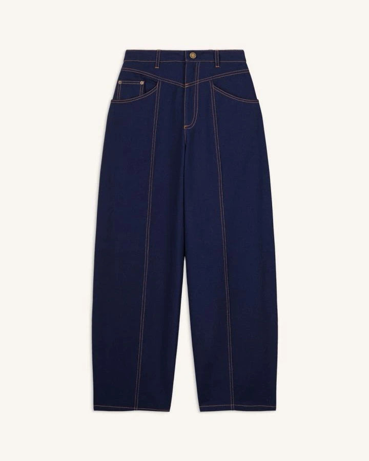 Louise Misha - Almoso Cotton Pants | Navy blue